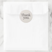 Minimalistische Bedankt Sticker | Neutraal Beige (Tas)