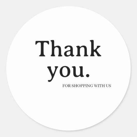 Minimalistische Bedankt Sticker voor Zakelijk Gebr (Voorkant)