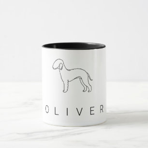 Minimalistische Bedlington Terrier Lijnkunst  Mok