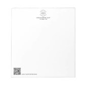 Minimalistische Bedrijf Logo Naam QR Code Bedrijf Notitieblok (Voorkant)