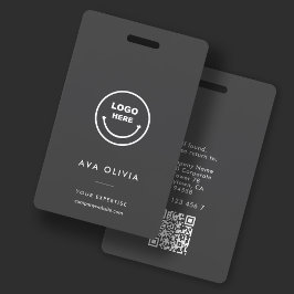 Minimalistische bedrijf logo QR medewerker ID kaar Badge