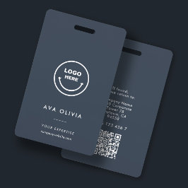 Minimalistische bedrijf logo QR-werknemers-ID kaar Badge
