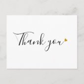Minimalistische bedrijfs bedank script Gouden Hart Briefkaart (Voorkant)