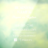 Minimalistische Bedrijfsgegevens Contacten Ruitfol Raamsticker (Vel 3)