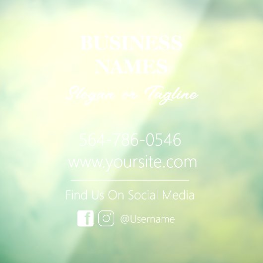 Minimalistische Bedrijfsgegevens Contacten Ruitfol Raamsticker (Vel 3)