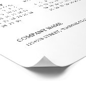 Minimalistische bedrijfskalender 2026 poster (Hoek)