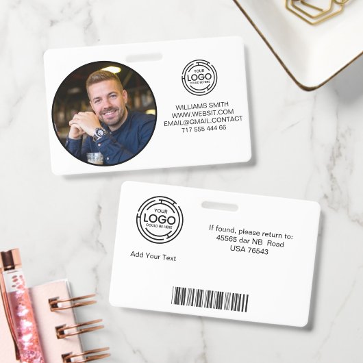 Minimalistische bedrijfslogo foto naam codebalk badge (Kantoor)