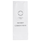 Minimalistische bedrijfslogonaam Merry Christmas W Wijn Cadeautas (Achterkant)