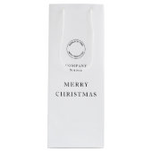 Minimalistische bedrijfslogonaam Merry Christmas W Wijn Cadeautas (Voorkant)