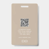 Minimalistische bedrijfsmedewerker foto QR-code Badge (Achterkant)