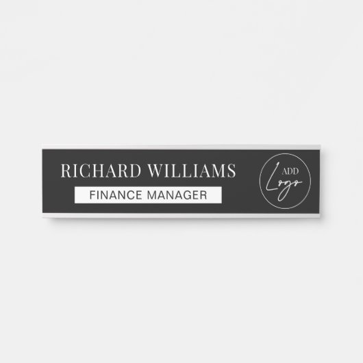 Minimalistische bedrijfsnaam Logo-werknemer Functi Deurbordje (Voorkant)