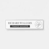 Minimalistische bedrijfsnaam Logo-werknemer Functi Deurbordje (Voorkant)