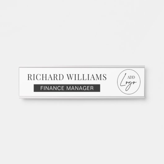 Minimalistische bedrijfsnaam Logo-werknemer Functi Deurbordje (Voorkant)