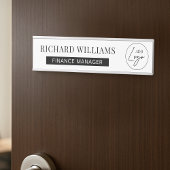 Minimalistische bedrijfsnaam Logo-werknemer Functi Deurbordje