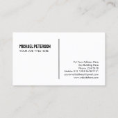 Minimalistische bedrijfsnaam op wit visitekaartje (Achterkant)