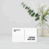 Minimalistische bedrijfsnaam op wit visitekaartje (Staand voorkant)