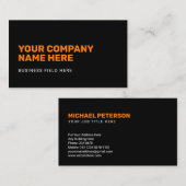 Minimalistische bedrijfsnaam | Sinaasappel op zwar Visitekaartje (Voorkant / Achterkant)