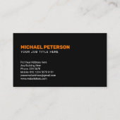 Minimalistische bedrijfsnaam | Sinaasappel op zwar Visitekaartje (Achterkant)