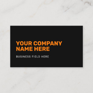 Minimalistische bedrijfsnaam   Sinaasappel op zwar Visitekaartje