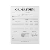 Minimalistische bedrijfsorderformulier  notitieblok (Linkerzijde)