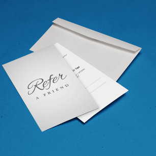 Minimalistische bedrijfsreferentiekaart aanbevelingskaartje