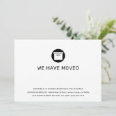 Minimalistische bedrijfsverplaatsing aankondiging (Staand voorkant)