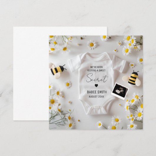 Minimalistische Bee Zwangerschap Aankondiging (Voorkant / Achterkant)