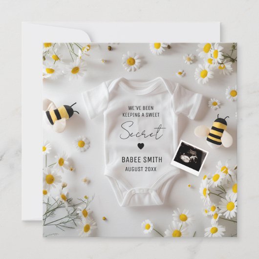 Minimalistische Bee Zwangerschap Aankondiging (Voorkant)