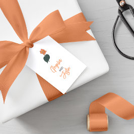 Minimalistische Begonia Flower Wedding Cadeaulabel