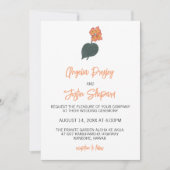Minimalistische Begonia Flower Wedding Kaart (Voorkant)