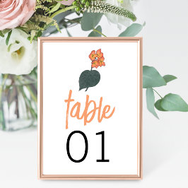 Minimalistische Begonia Flower Wedding Kaart