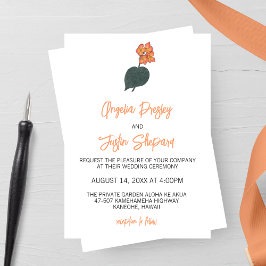 Minimalistische Begonia Flower Wedding Kaart