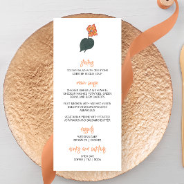 Minimalistische Begonia Flower Wedding Menu