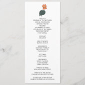 Minimalistische Begonia Flower Wedding Programmakaart (Voorkant)