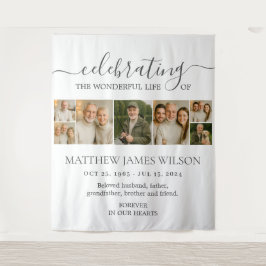 Minimalistische begrafenisviering Life Photo Colla Wandkleed