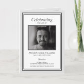 Minimalistische begrafenisvolgorde van gevouwen pr kaart (Voorkant)