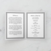 Minimalistische begrafenisvolgorde van gevouwen pr kaart (Binnen)