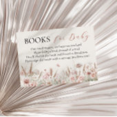 Minimalistische Beige Bloemen Baby in Bloom Boeken Informatiekaartje