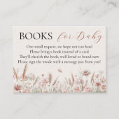 Minimalistische Beige Bloemen Baby in Bloom Boeken Informatiekaartje (Voorkant)