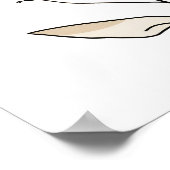 Minimalistische beige bloemlijn kunst | Moderne Bo Poster (Hoek)