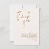 Minimalistische Beige Bruidsborrel Bedankkaart (Voorkant)