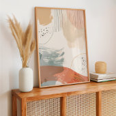 Minimalistische Beige en Oranje Abstracte lijn Poster