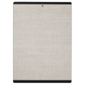 Minimalistische Beige Faux Linen Look Monogram Naa Klembord (Achterkant)
