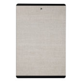 Minimalistische Beige Faux Linen Look Monogram Naa Mini Klembord (Achterkant)