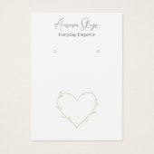 Minimalistische Beige gebladerte hartpatroon Kaart (Voorkant)