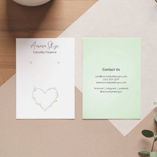 Minimalistische Beige gebladerte hartpatroon Kaart