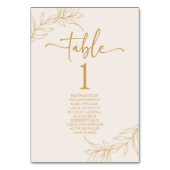 Minimalistische Beige Gouden Tak Blad Bruiloft Kaart (Voorkant)