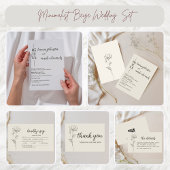 Minimalistische Beige huwelijksuitnodiging Kaart