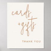 Minimalistische Beige Kaarten en cadeaubordje Poster (Voorkant)