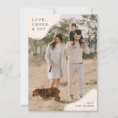 Minimalistische Beige Kerstfoto Feestdagenkaart (Voorkant)